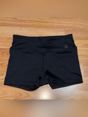 Black High-Waist REBEL Athletic Shorts